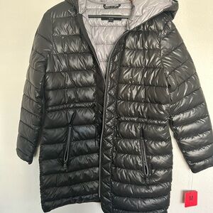 Kenneth Cole Shiny Black Puffer Jacket